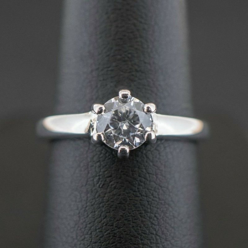 9ct White Gold Cubic Zirconia Solitaire Ring 2.9gms Size O