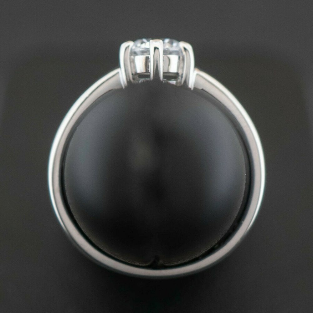 9ct White Gold Cubic Zirconia Solitaire Ring 2.9gms Size O
