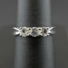 9ct White Gold Moonstone Trilogy Ring 3.3gms Size N