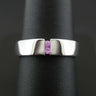 9ct White Gold Pink Stone Ring 3.7 Grams Size P