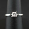 14ct White Gold Princess Cut 0.33ct Diamond Ring 2.5g size K 1/2
