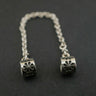 Silver 925 Flowers Safety Chain Bracelet Charm 3.6 grams