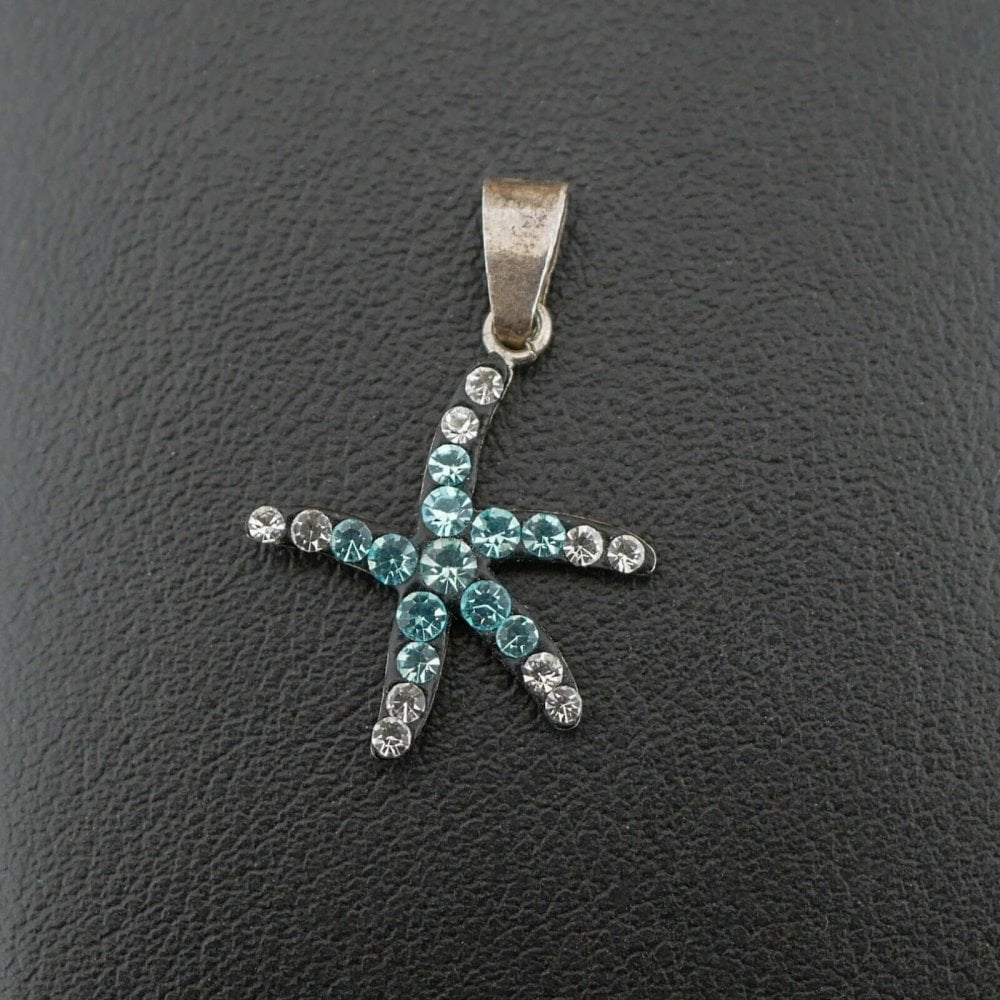 Silver 925 Cubic Zirconia Starfish Pendant 0.4 grams
