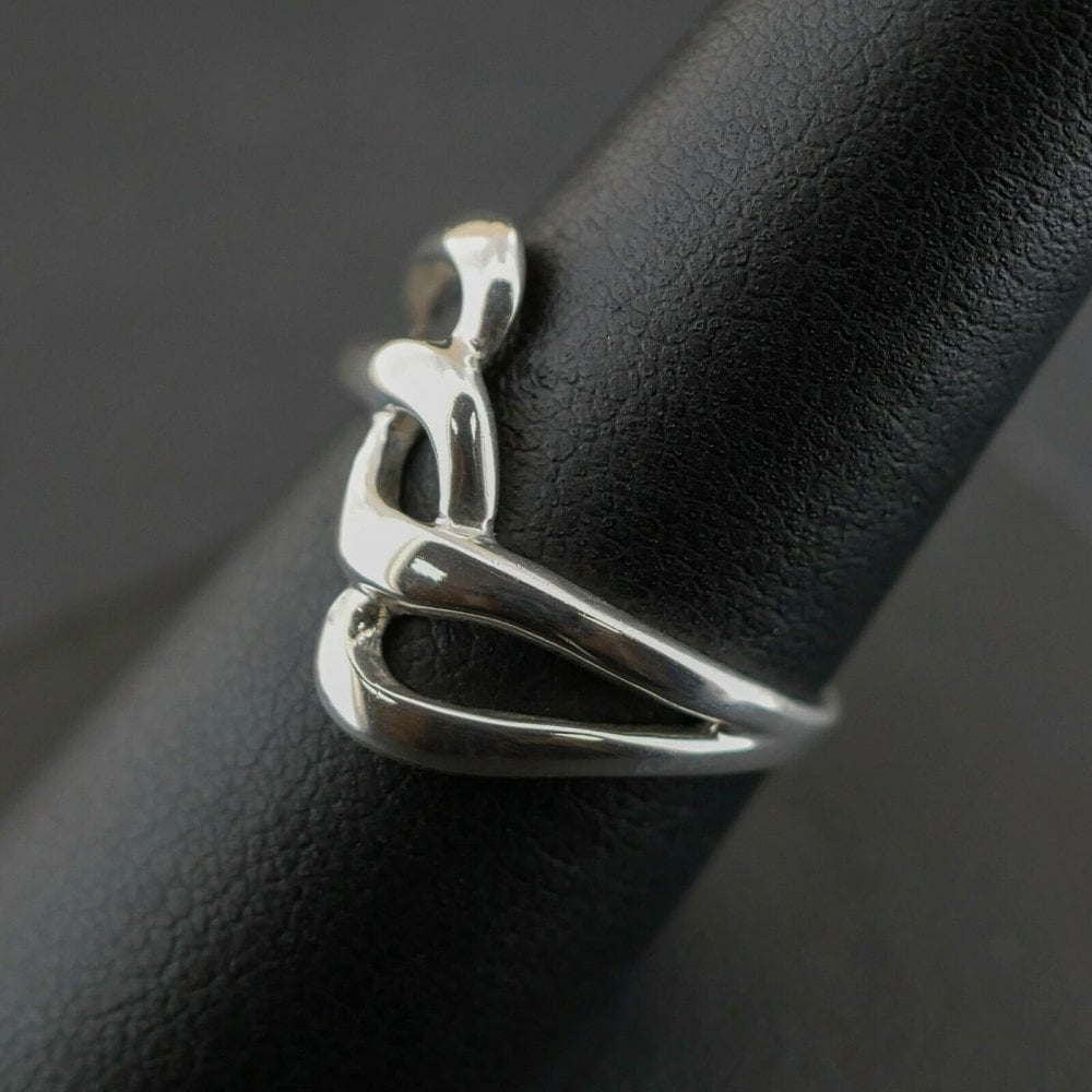 Silver 925 Crossover Ring 3.2 grams Size K