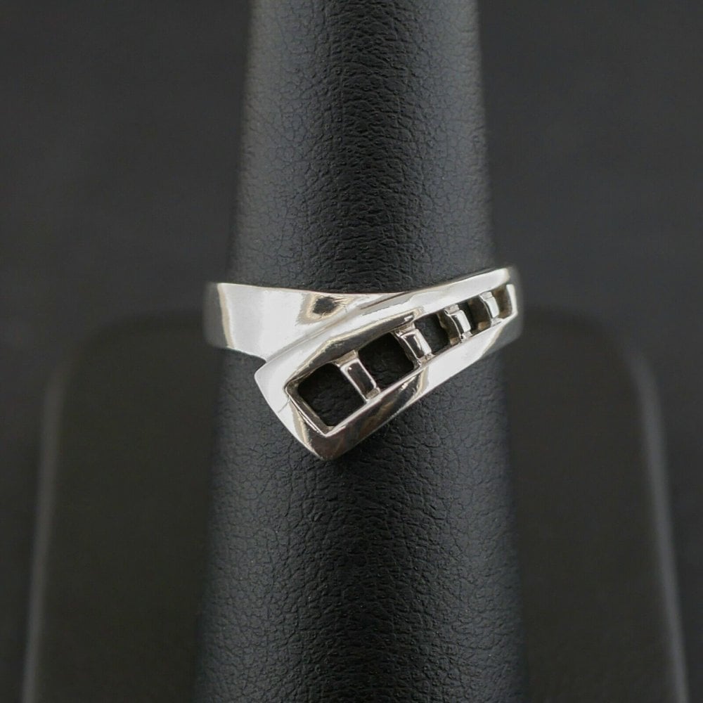 Silver 925 Square Cutout Ring 2.8 grams Size L 1/2