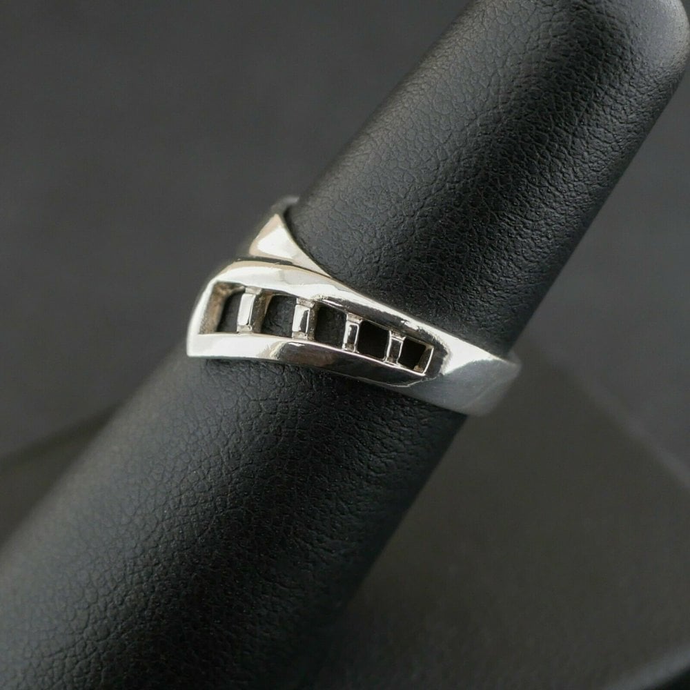 Silver 925 Square Cutout Ring 2.8 grams Size L 1/2