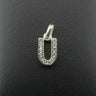 Silver 925 Cubic Zirconia Letter 'U' Pendant/Charm 1.3 grams