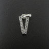 Silver 925 Cubic Zirconia Letter 'V' Pendant/Charm 1.2 grams