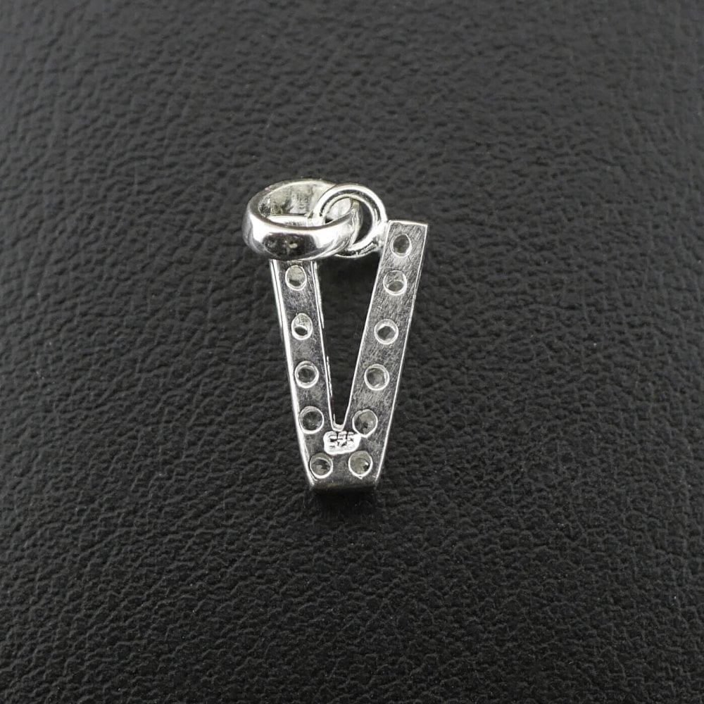 Silver 925 Cubic Zirconia Letter 'V' Pendant/Charm 1.2 grams