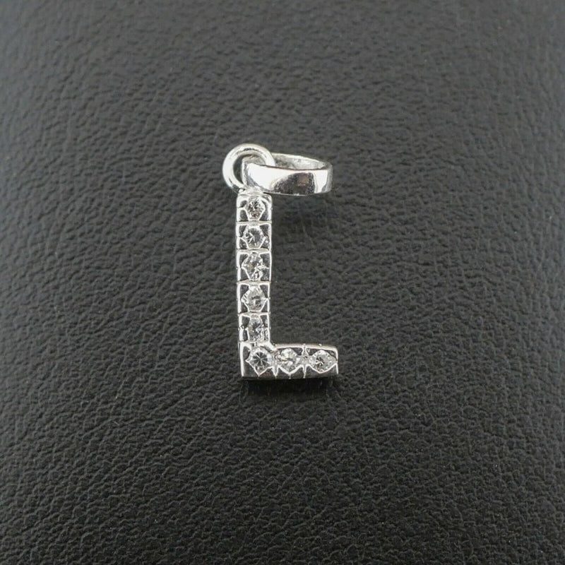 Silver 925 Cubic Zirconia Letter 'L' Pendant/Charm 0.9 grams