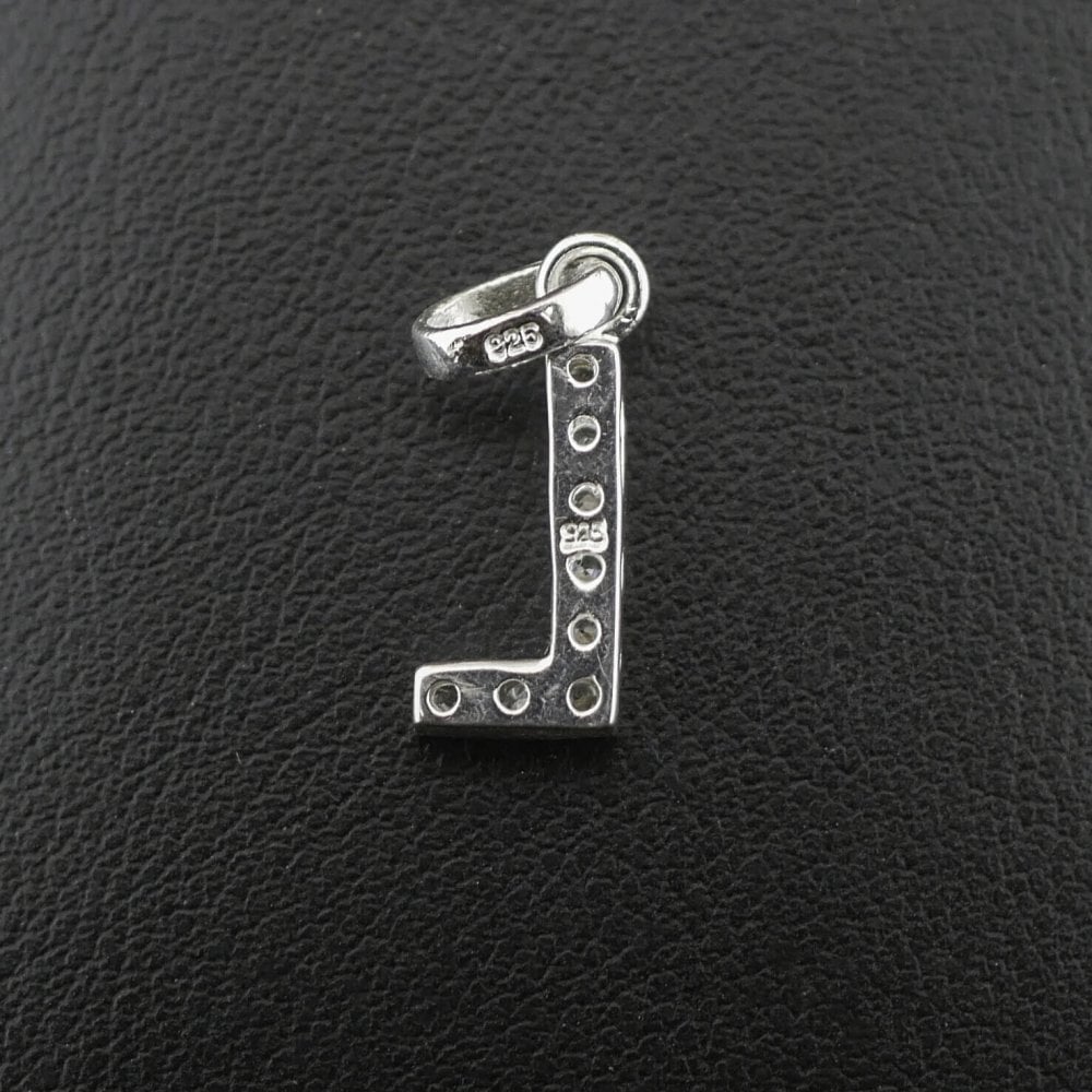Silver 925 Cubic Zirconia Letter 'L' Pendant/Charm 0.9 grams