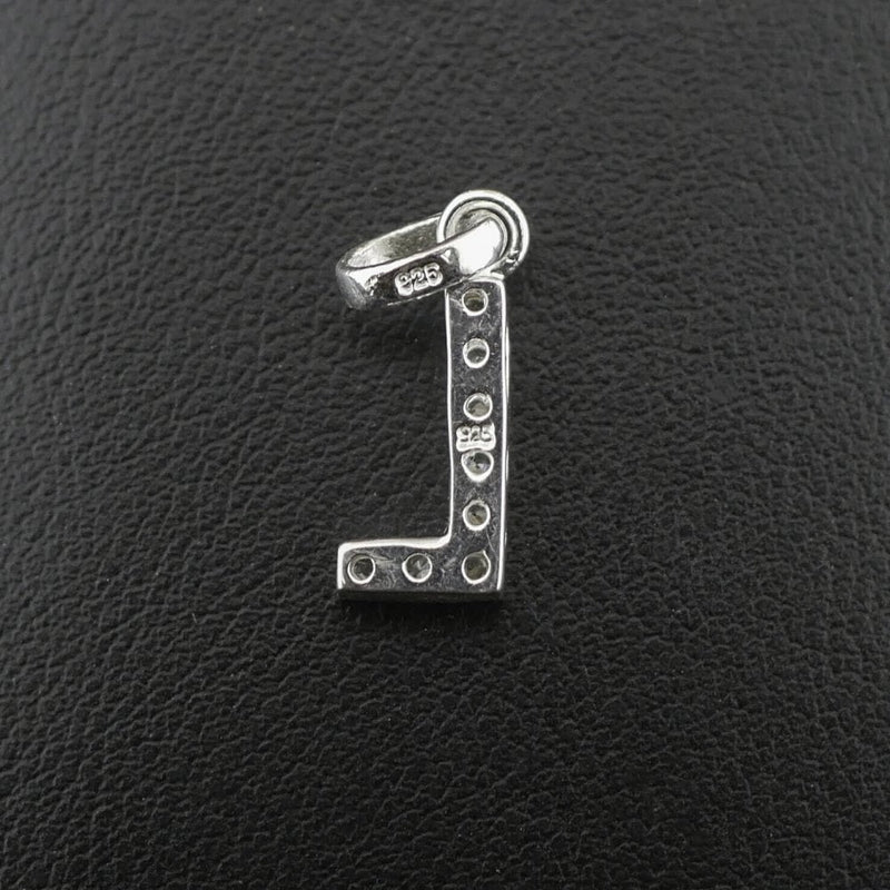 Silver 925 Cubic Zirconia Letter 'L' Pendant/Charm 0.9 grams