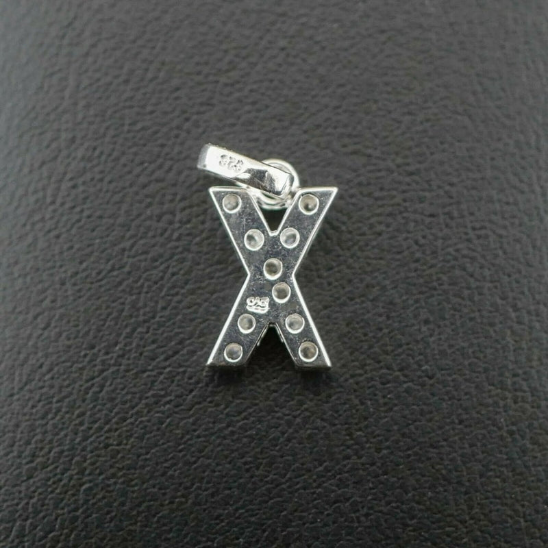 Silver 925 Cubic Zirconia Letter 'X' Pendant/Charm 1.5 grams