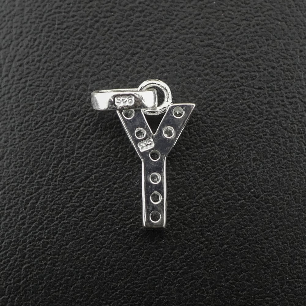 Silver 925 Cubic Zirconia Letter 'Y' Pendant/Charm 1.0 grams