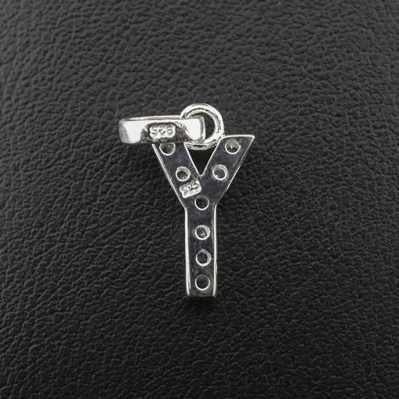 Silver 925 Cubic Zirconia Letter 'Y' Pendant/Charm 1.0 grams