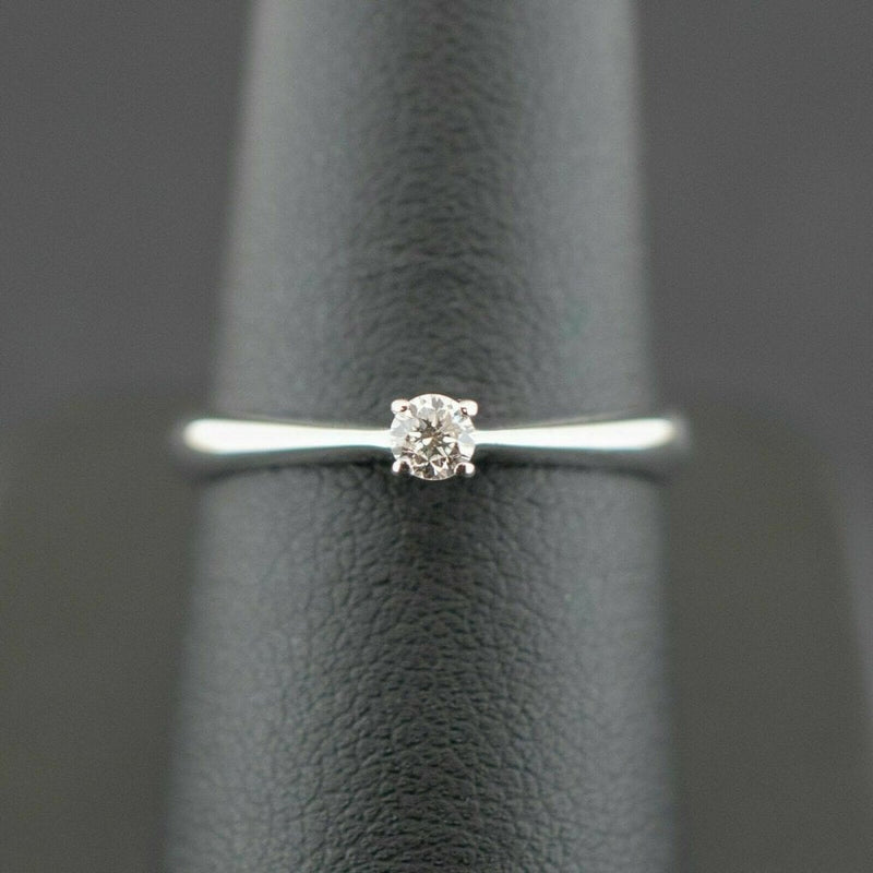 18ct White Gold 0.10ct Diamond Solitaire Ring 2.8g Size N 1/2