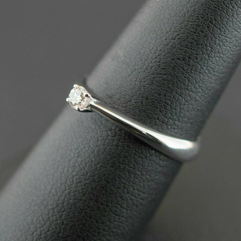 18ct White Gold 0.10ct Diamond Solitaire Ring 2.8g Size N 1/2
