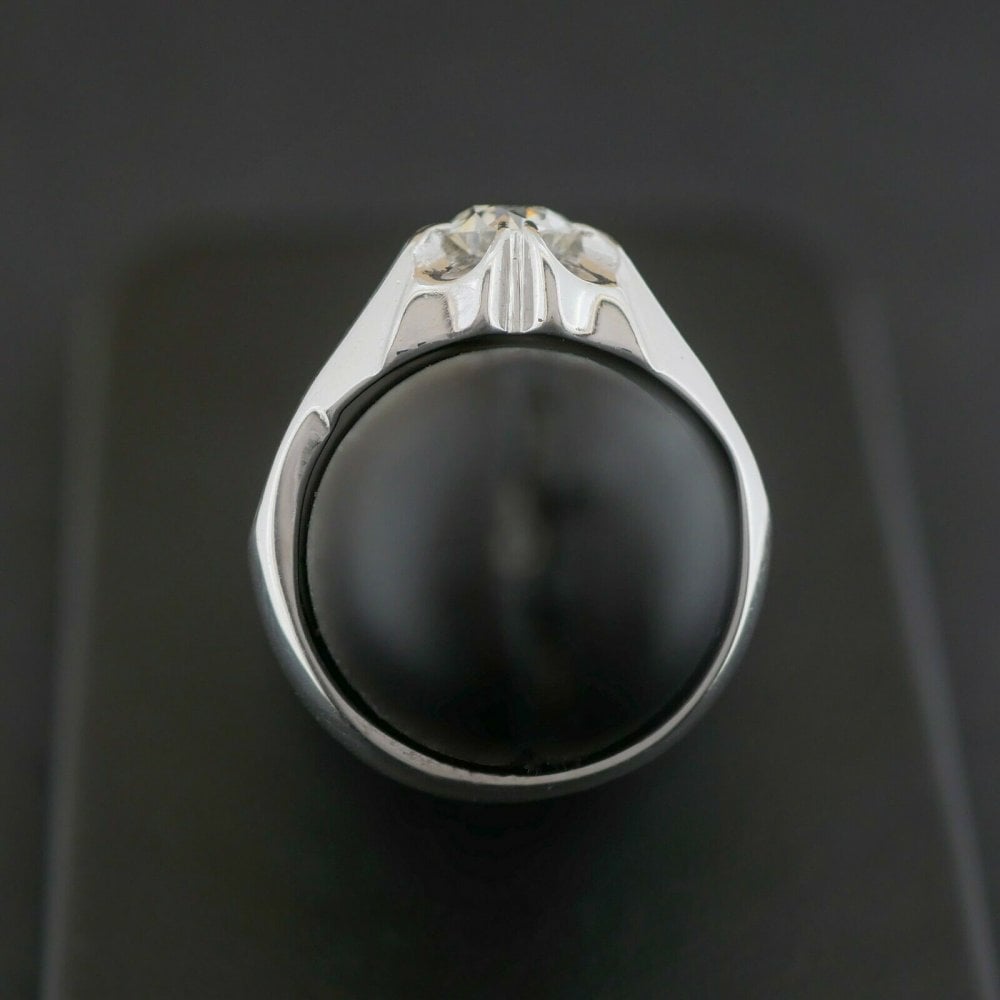 18ct White Gold 0.74CT Diamond Solitaire Gypsy Style Ring 8.1gms Size M