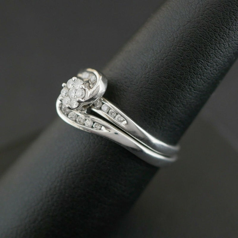 9ct White Gold Diamond 0.33ct Perfect Fit Bridal Set 4.4gms Size L