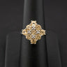 Sterling Silver 925 Peach Gemstone Cluster Ring Size N 3.6grams