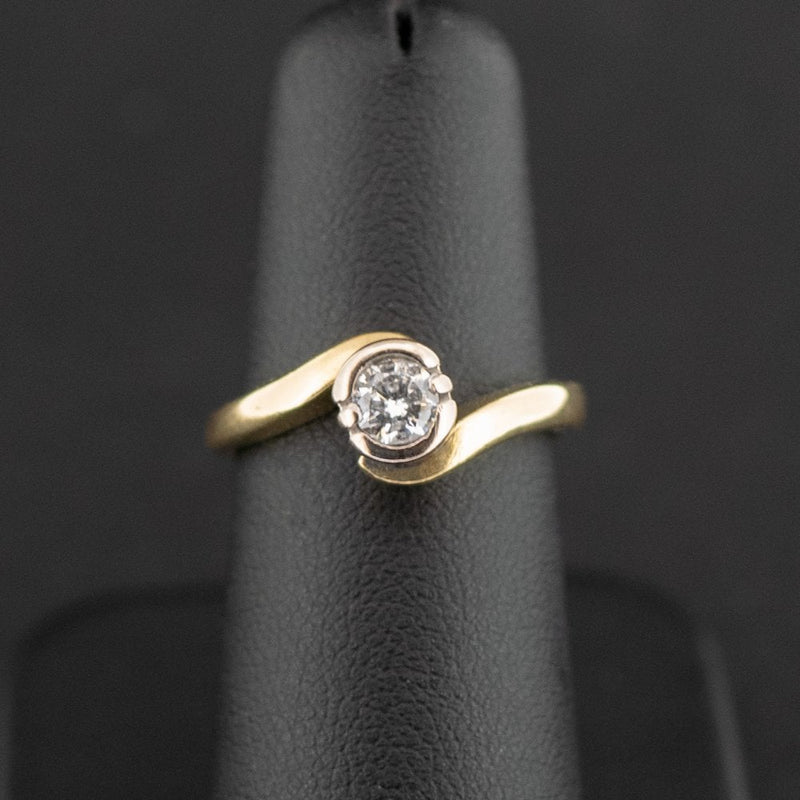 18ct Yellow Gold 0.33ct Diamond Solitaire Ring 4.4g Size K