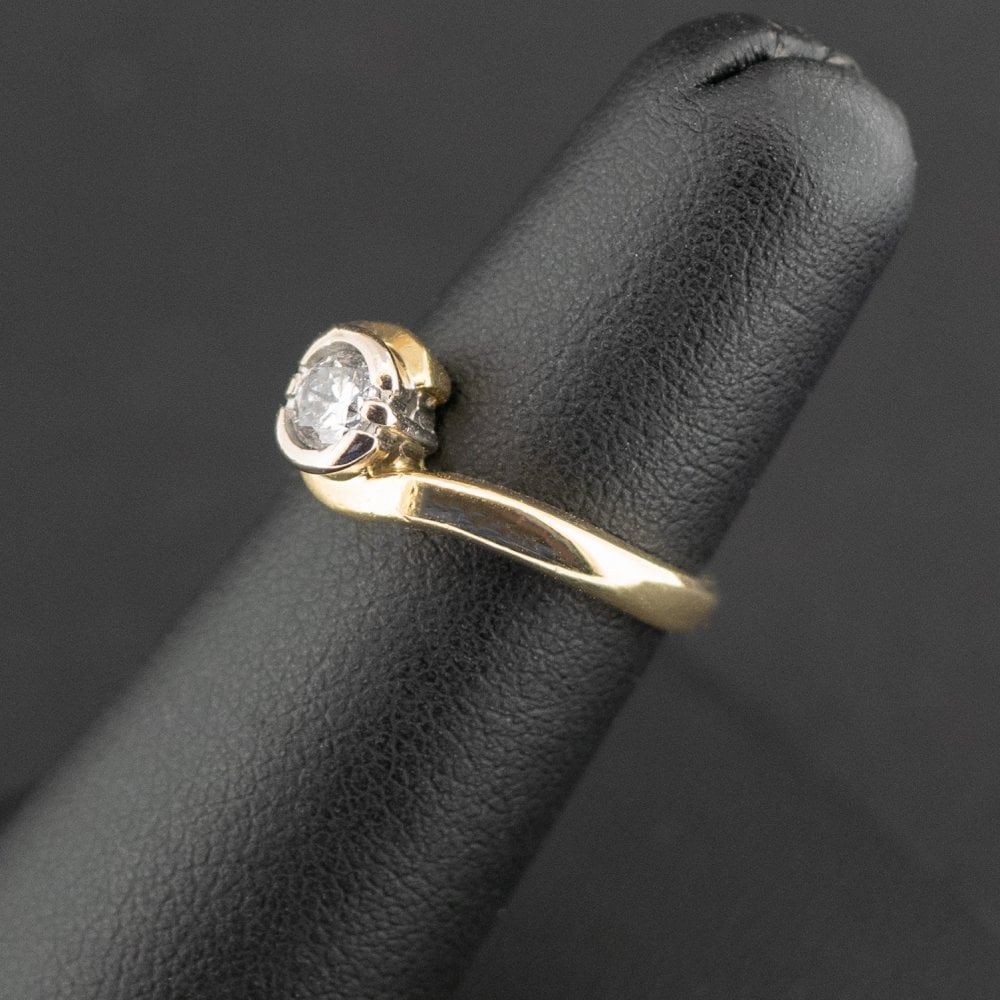 18ct Yellow Gold 0.33ct Diamond Solitaire Ring 4.4g Size K