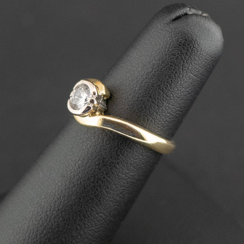 18ct Yellow Gold 0.33ct Diamond Solitaire Ring 4.4g Size K