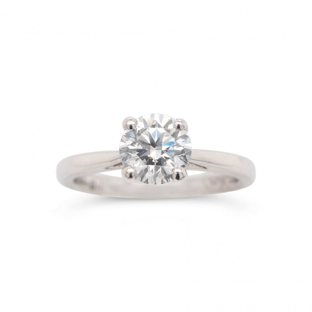 Platinum 0.84ct D Colour Diamond Solitaire Ring 4.2g