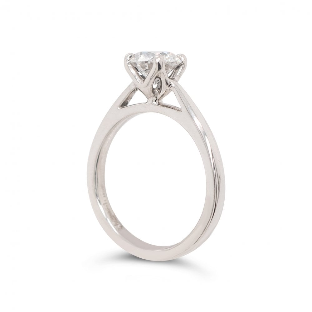 Platinum 0.84ct D Colour Diamond Solitaire Ring 4.2g