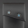 9ct Yellow Gold 0.14ct Blue Diamond Star Stud Earrings