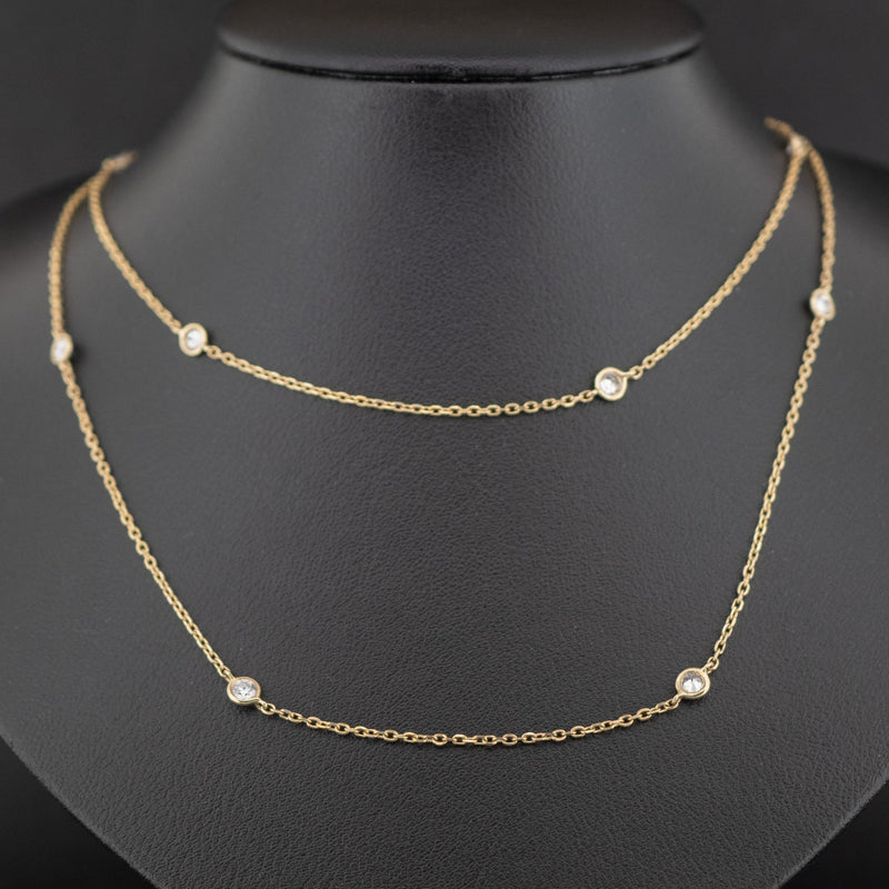 9ct Yellow Gold 1.45ct Diamond Necklace