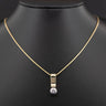 18ct Two Tone 0.15ct Diamond 17 Inch Necklace 7.8g
