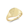 9ct Yellow Gold Cushion Diamond Cut Signet Ring