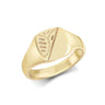 9ct Yellow Gold Diamond Cut Squared Cushion Signet Ring