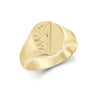9ct Yellow Gold Diamond Cut Oval Signet Ring