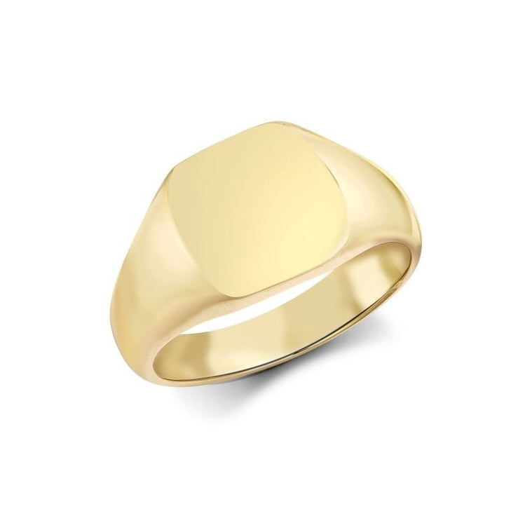 9ct Yellow Gold Squared Cushion Signet Ring