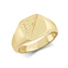 9ct Yellow Gold Diamond Cut Squared Cushion Signet Ring