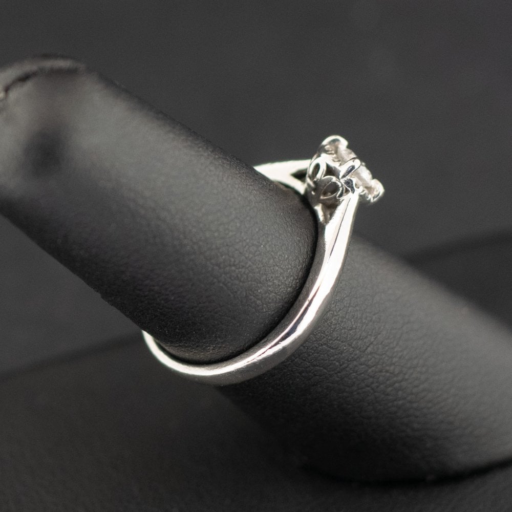 Palladium 950 0.33ct Diamond Clawed Halo Ring Size N
