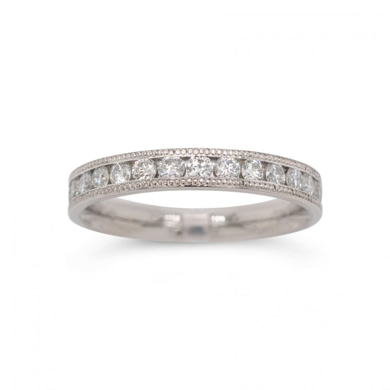 Brand New Platinum Approx. 0.45ct Channel Set Diamond Engagement Ring Size M