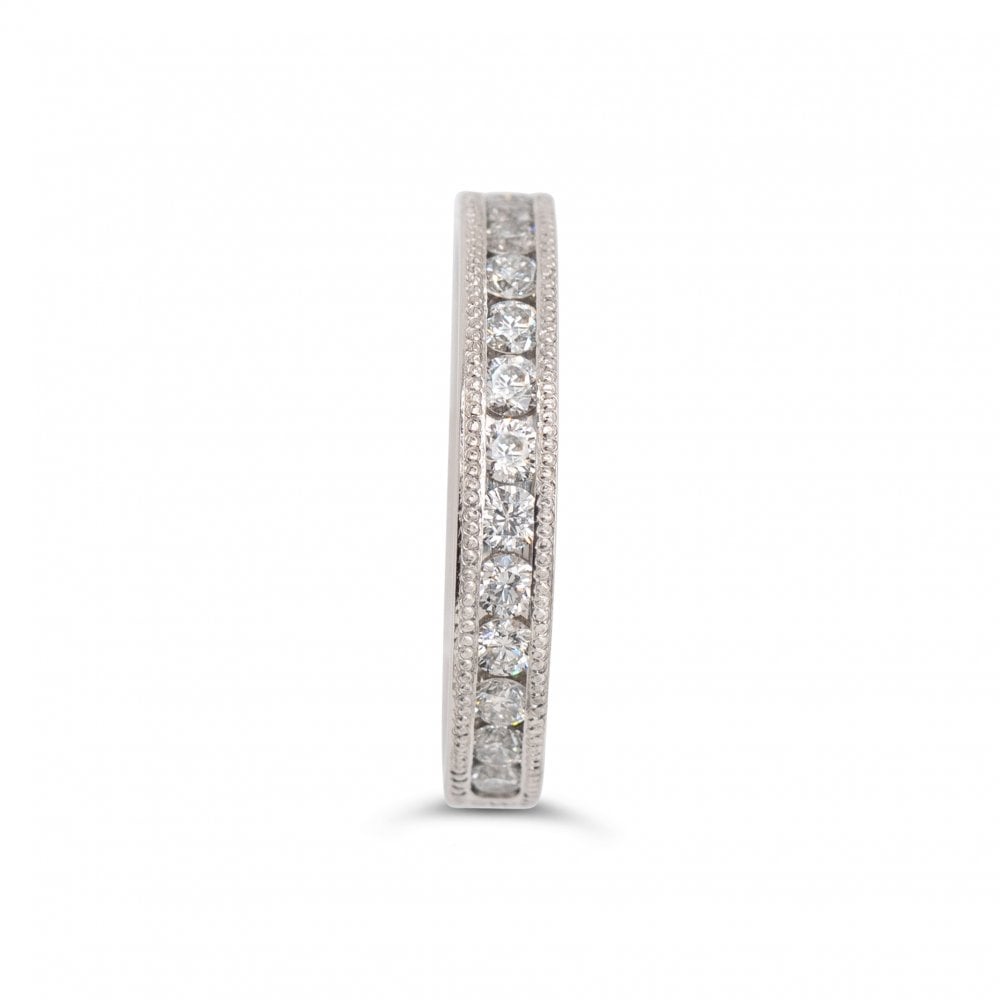 Brand New Platinum Approx. 0.45ct Channel Set Diamond Engagement Ring Size M