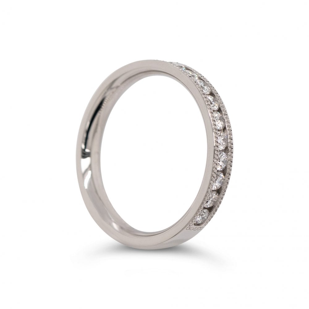 Brand New Platinum Approx. 0.45ct Channel Set Diamond Engagement Ring Size M