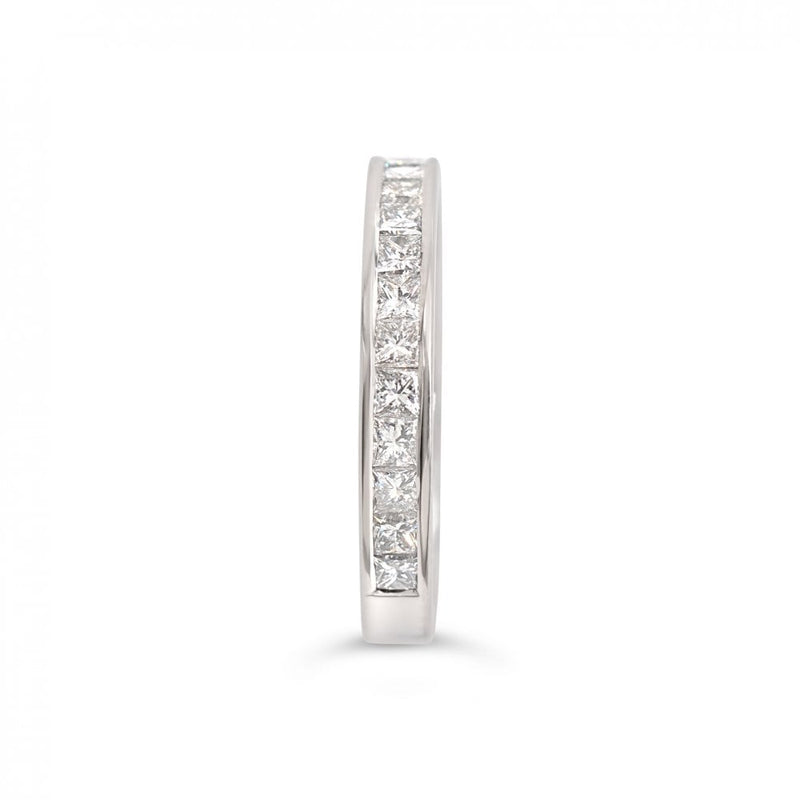 Platinum Approx. 0.75ct Channel Set Princess Cut Diamond Engagement Ring Size M 1/2