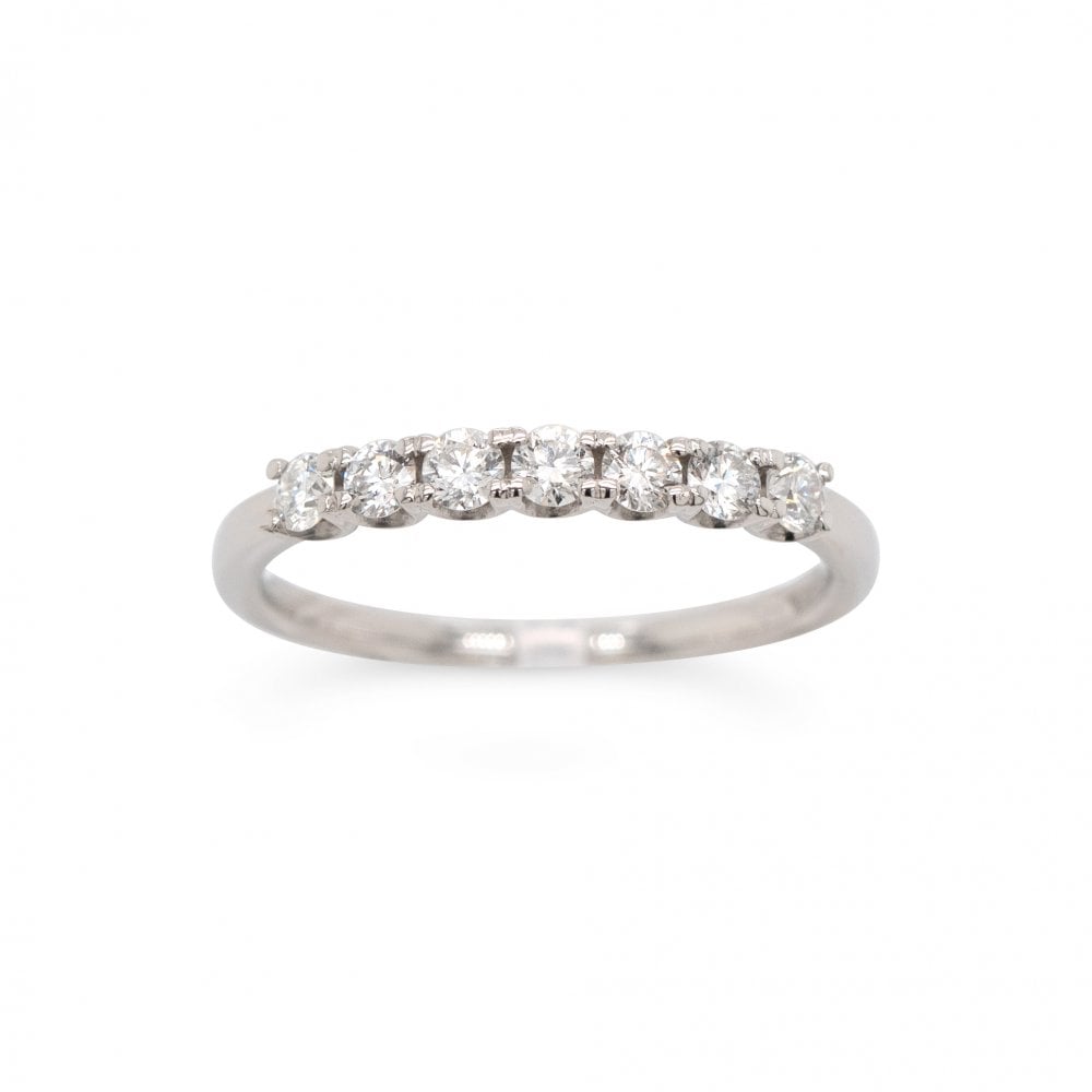 Platinum Approx. 0.33ct 7 Stone Diamond Ring Size K 1/2