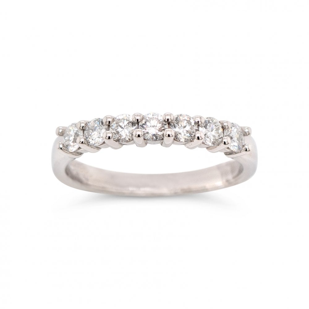 Platinum Approx. 0.50ct 7 Stone Diamond Ring Size L 1/2