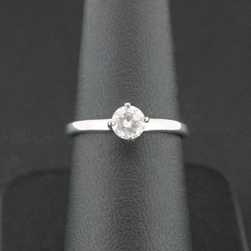 9ct White Gold Approx. 0.40ct Diamond Solitaire Ring Size L 1/2 1.8g