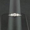 Platinum Approx. 0.33ct Diamond Trilogy Ring Size O 1/2 2.0g