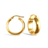 9ct Yellow Gold 19mm D Shape Hoop Earrings