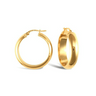9ct Yellow Gold 24mm D Shape Hoop Earrings