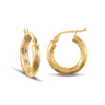 9ct Yellow Gold 20mm Zebra Hoop Earrings