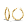9ct Yellow Gold 25mm Zebra Hoop Earrings
